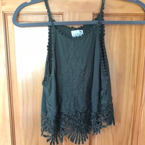 LA Hearts Green Crop Top